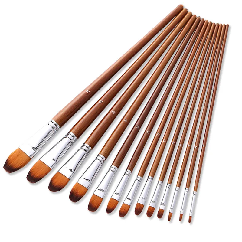 13 Double Color Nylon Hair Long Brush Holder  Paint Brushes Pen