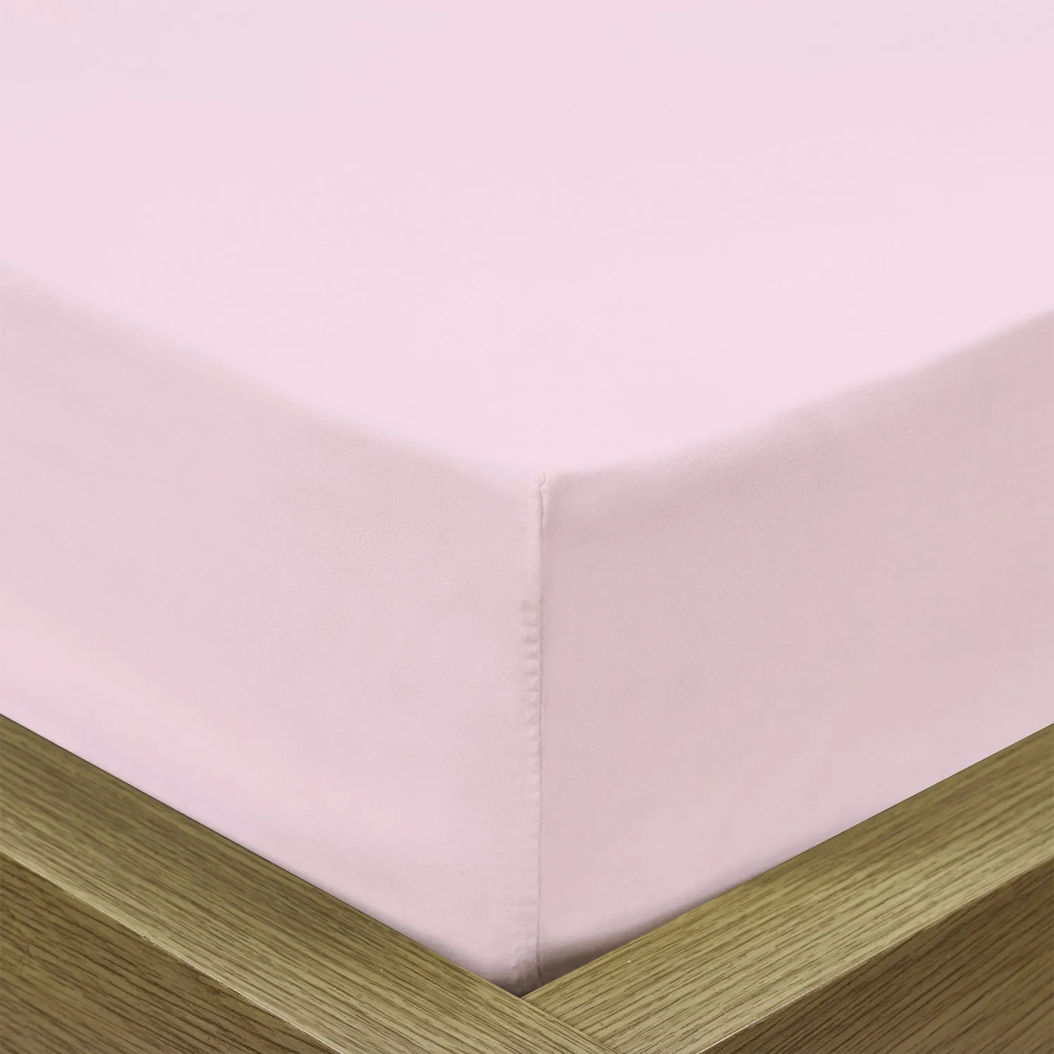 3 Piece Fitted Sheet Set Super Soft Pink Super King Size 200x200 30cm with 2 Pillow Case