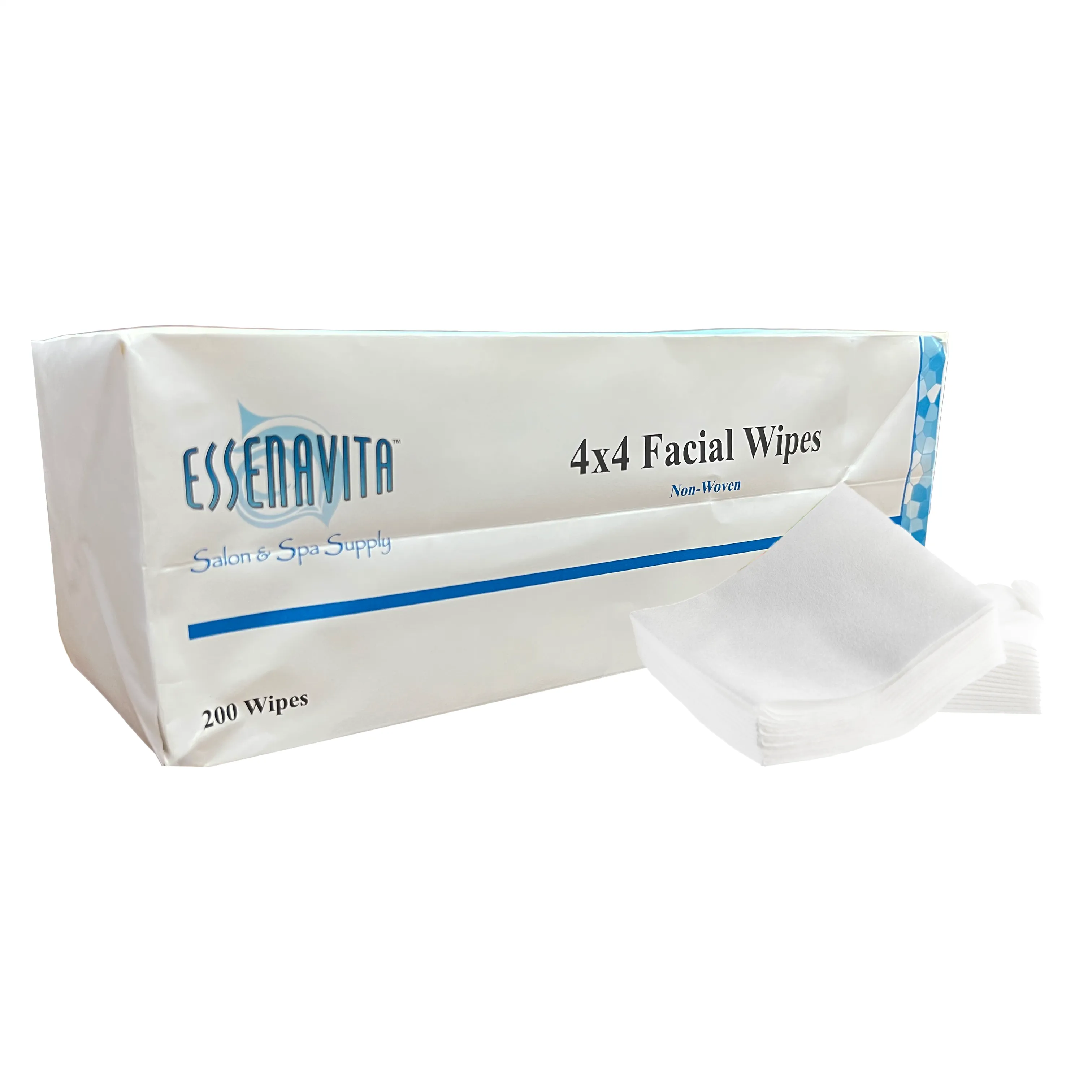 4x4 Esthetic wipes by Essenavita 1 CASE/ 4000-PCS Disposable Facial Cleansing Wipes 4x4"