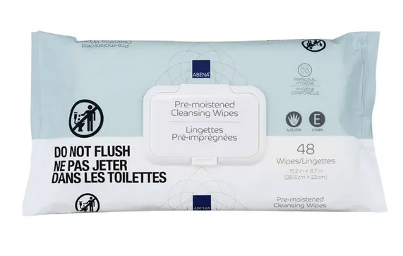 Abena Pre-Moistened Stretchable Cleansing Wipes