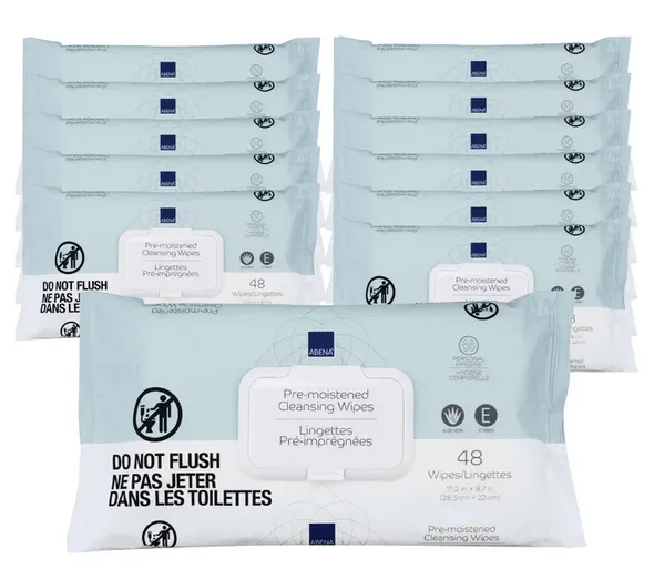 Abena Pre-Moistened Stretchable Cleansing Wipes