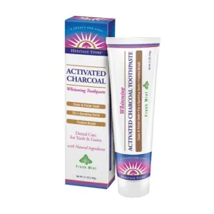 Activated Charcoal Whitening Toothpaste Fresh Mint 5.1 oz By Heritage Products