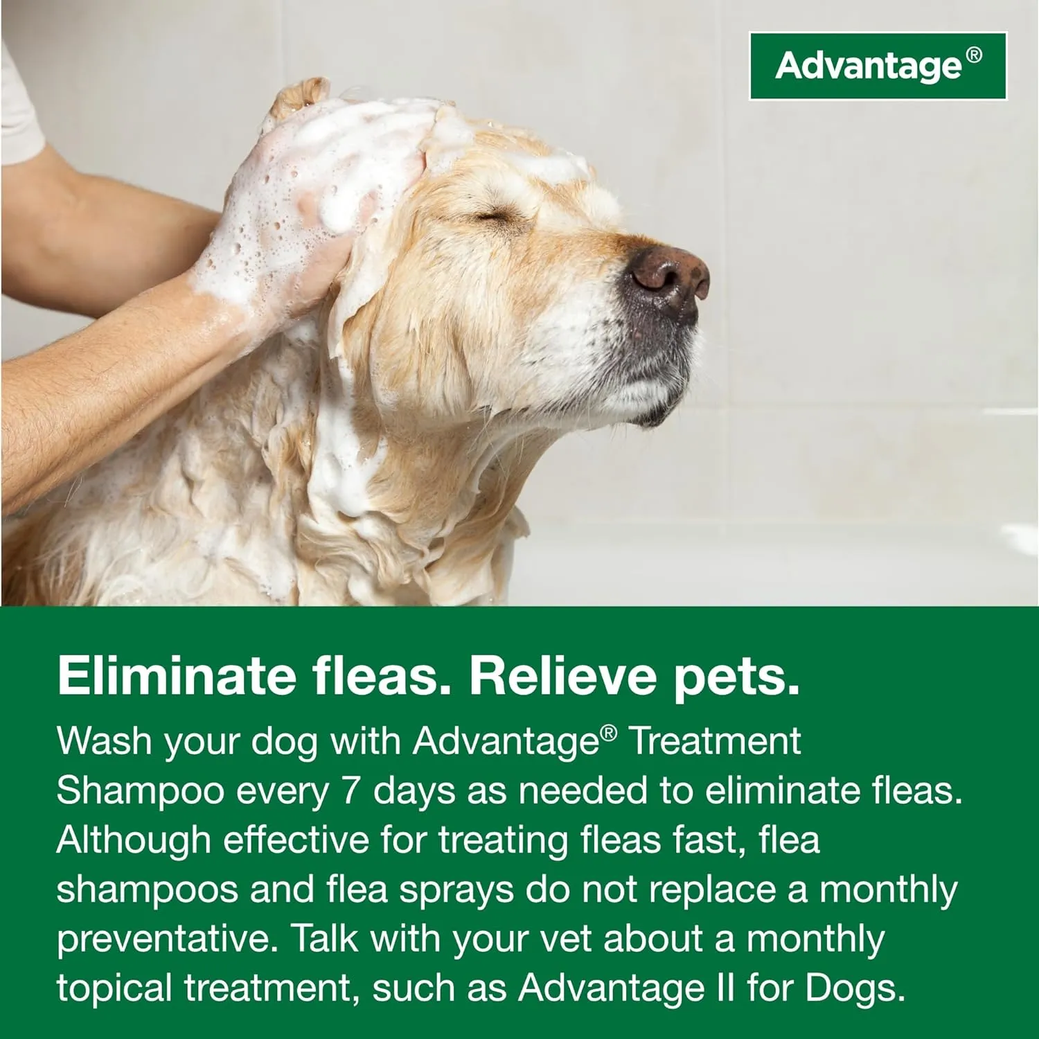 Advantage Flea & Tick Treatment Shampoo for Dogs & Puppies 8 Oz