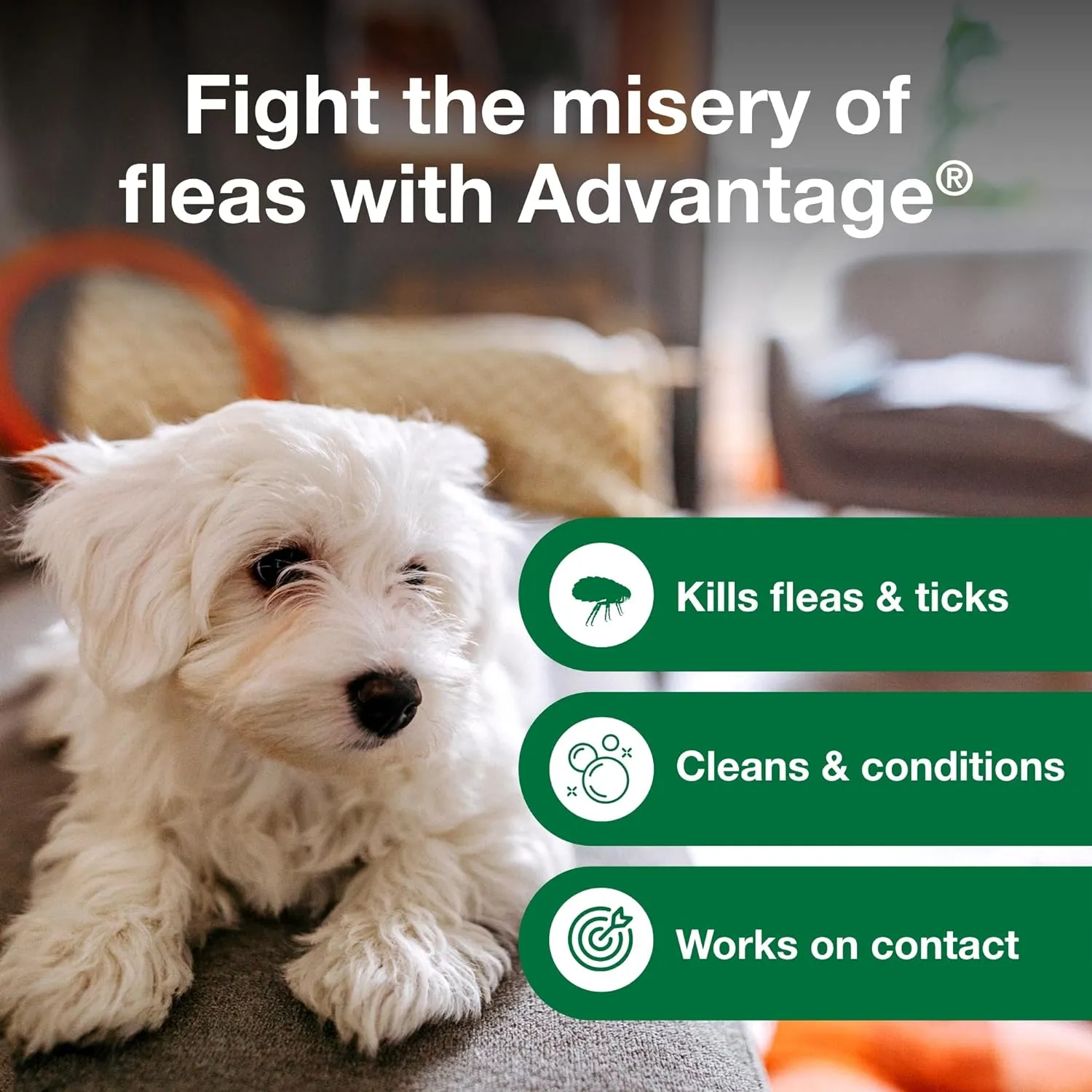 Advantage Flea & Tick Treatment Shampoo for Dogs & Puppies 8 Oz