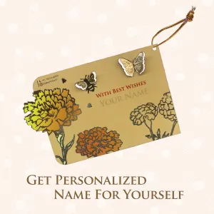 Baby Moo 3D Nature 48 Gift Card Pack Personalised Gold Foil Premium Wish Tags - Brown