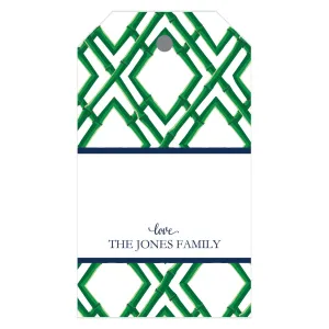 Bamboo Trellis Personalized Gift Tags | Green