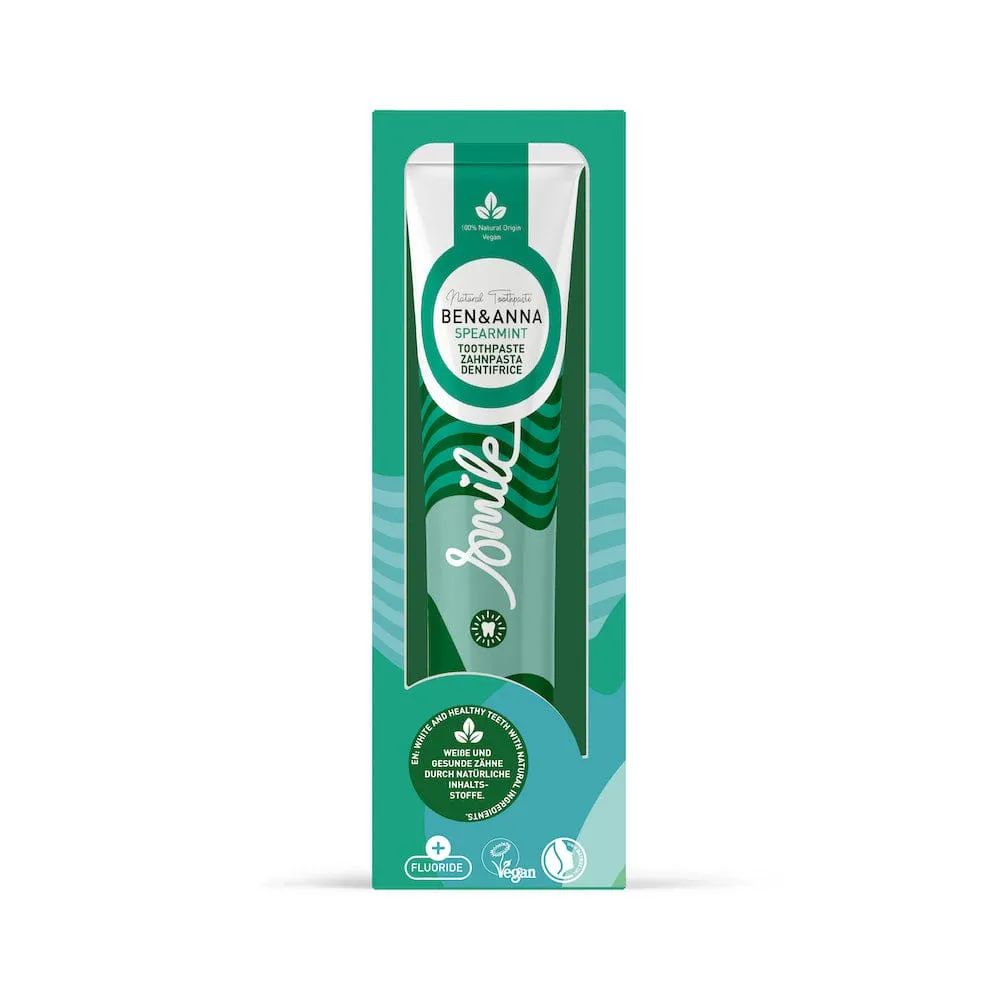 Ben & Anna Vegan Toothpaste Tube with Fluoride - Spearmint