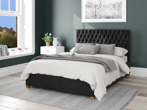 Better Reading Velvet Black Ottoman Bed