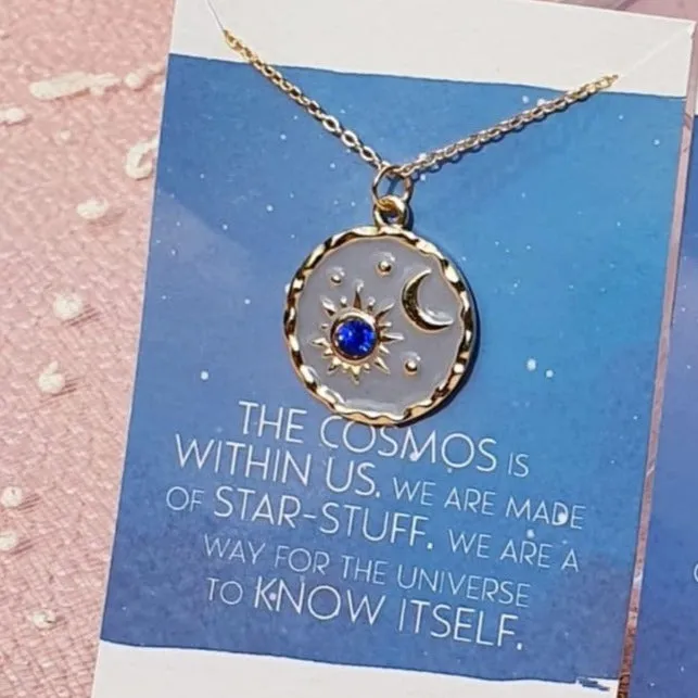 Birthstone Cosmic Collision Necklace (Select From Drop Down Menu)