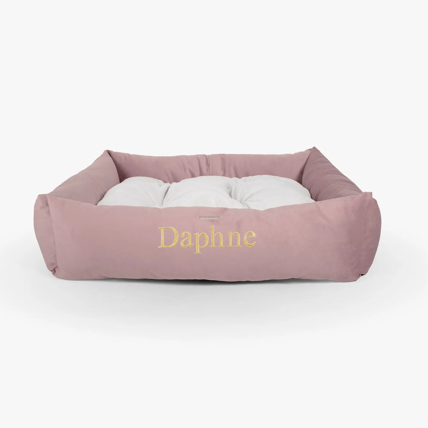 Box Bed With Removable Covers In Blossom Velvet by Lords & Labradors