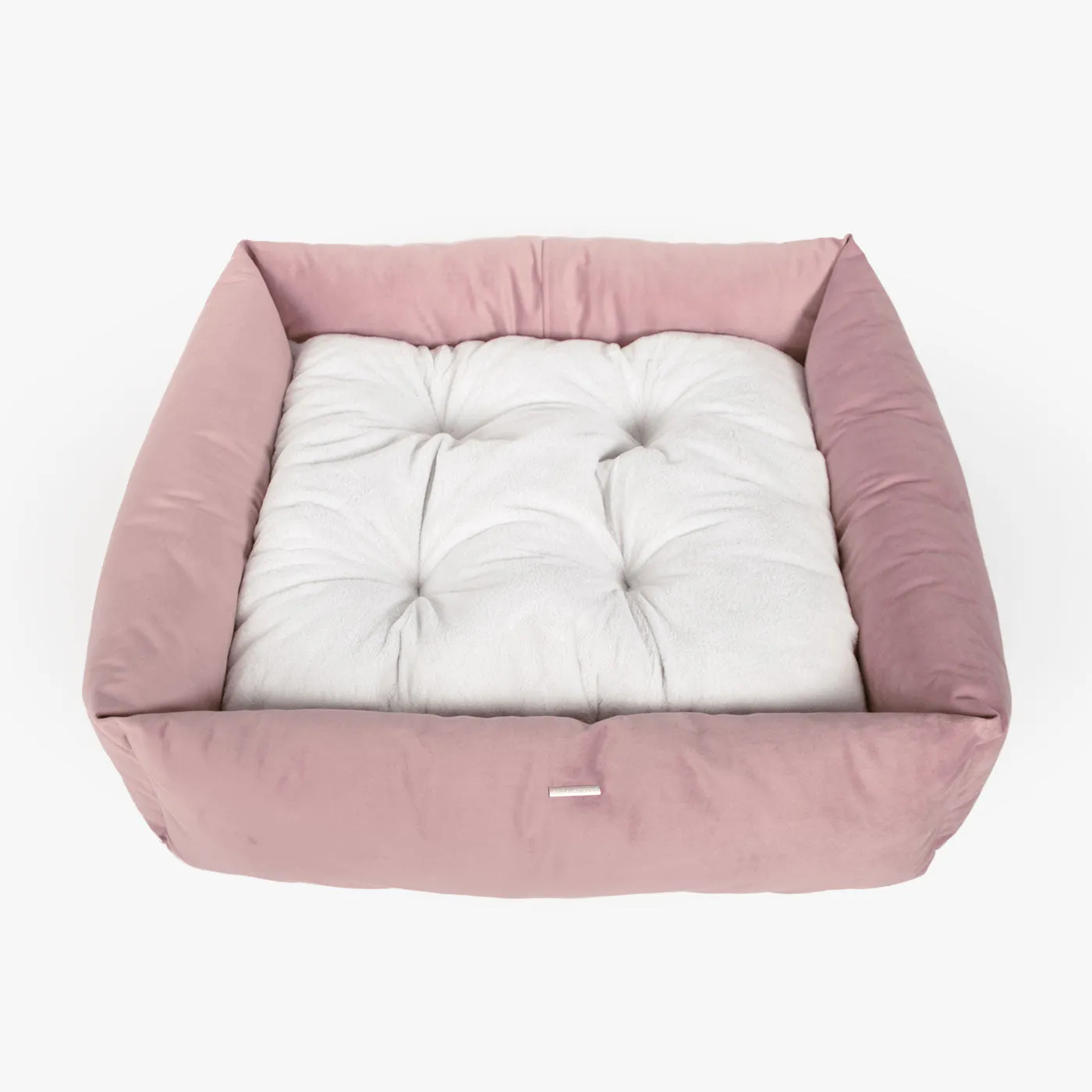 Box Bed With Removable Covers In Blossom Velvet by Lords & Labradors