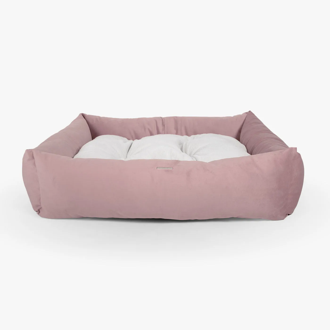 Box Bed With Removable Covers In Blossom Velvet by Lords & Labradors