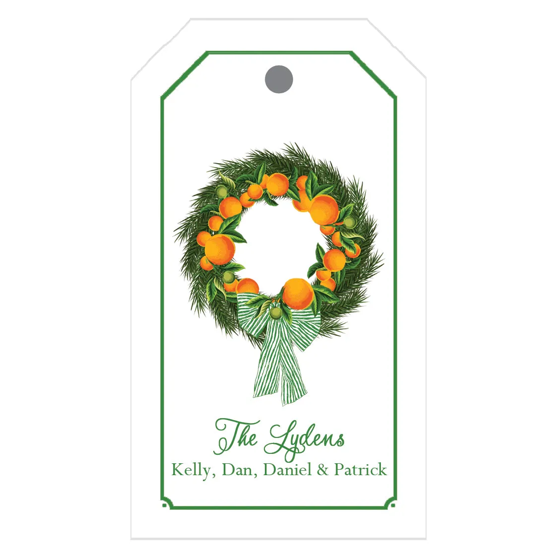 Christmas Citrus Wreath Personalized Holiday Gift Tags