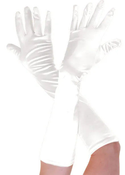 Classic Plain Long Satin Gloves Ladies Girls Elegant Formal Evening Wear Fancy Dress Accessories