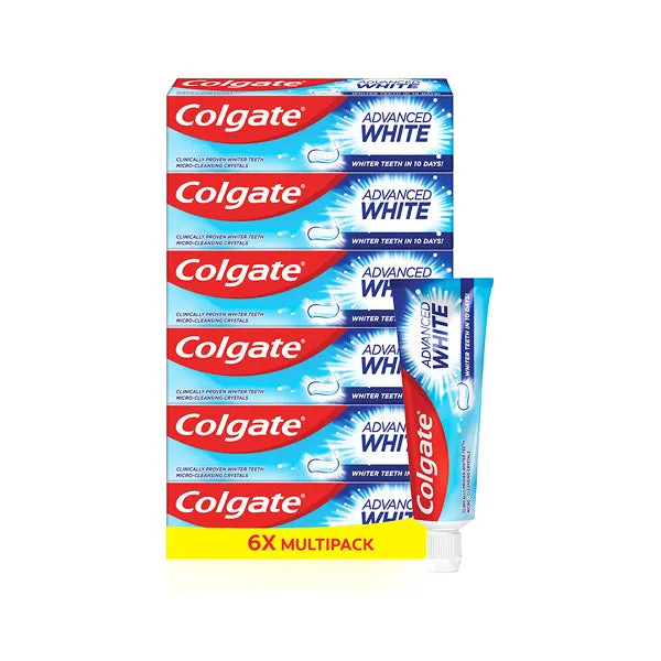 Colgate Advanced White Toothpaste, 6 x Multi Action Whitening Toothpastes 6 x 125 ml