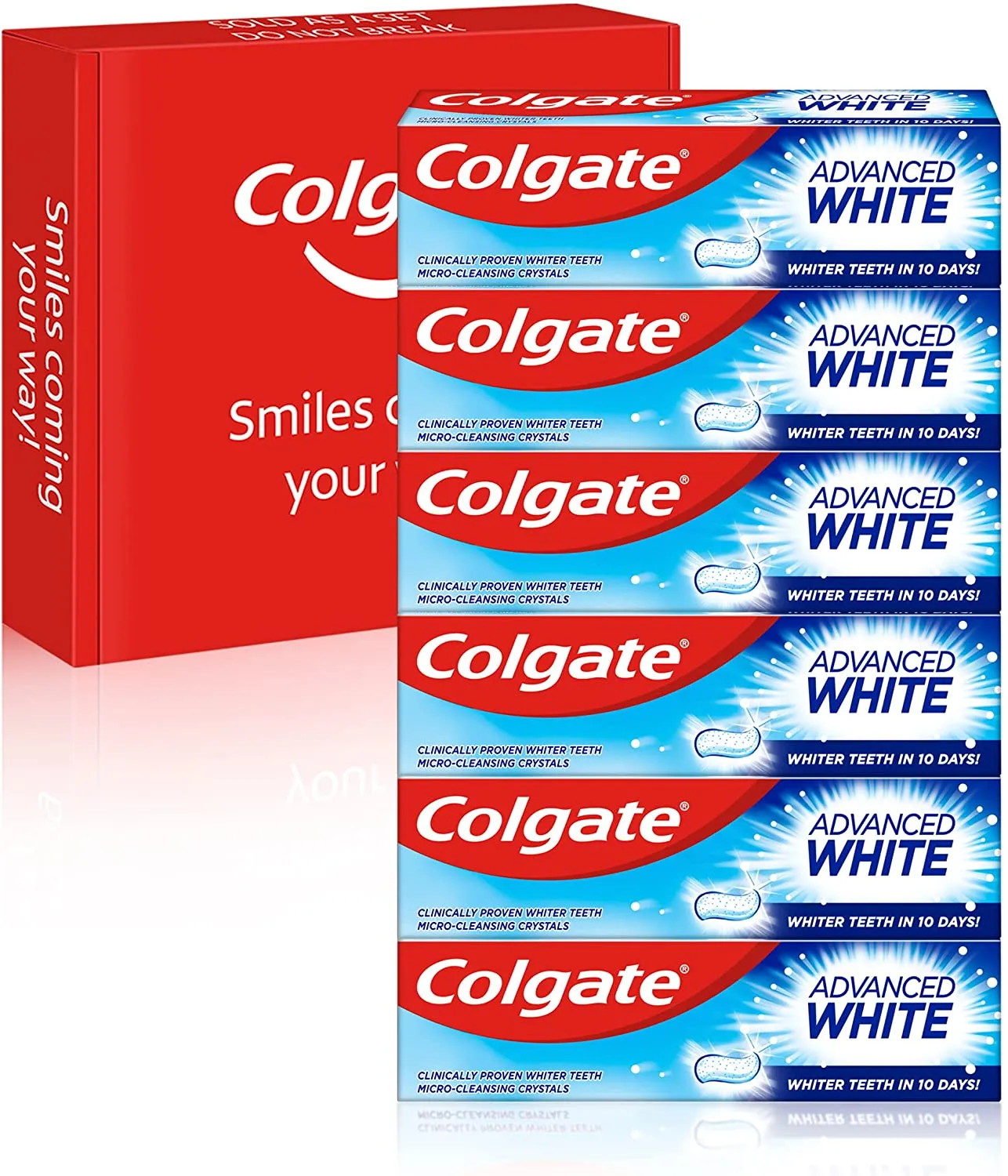 Colgate Advanced White Toothpaste, 6 x Multi Action Whitening Toothpastes 6 x 125 ml