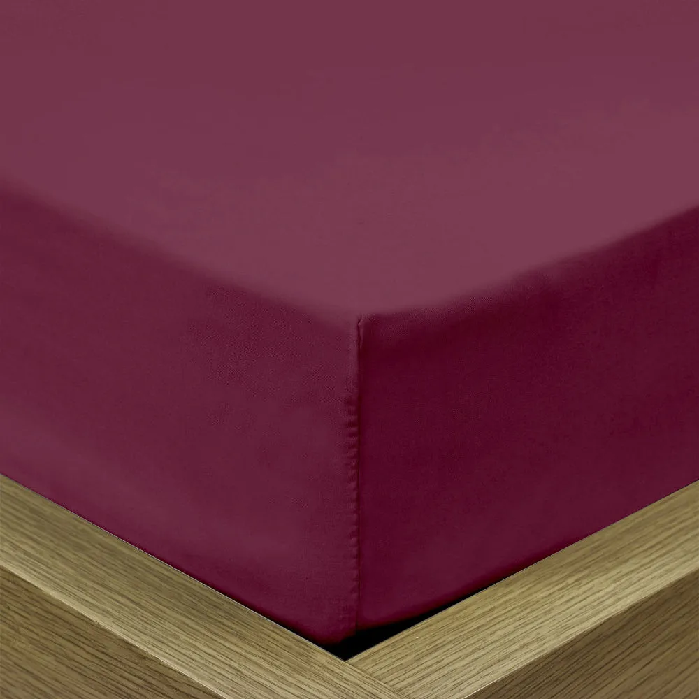 Cotton Home 1-piece Fitted Sheet Super Soft Burgundy