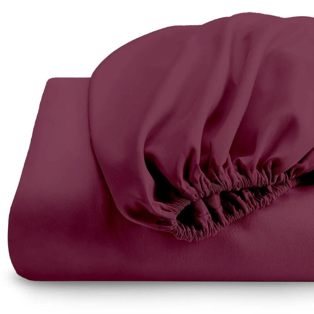 Cotton Home 1-piece Fitted Sheet Super Soft Burgundy