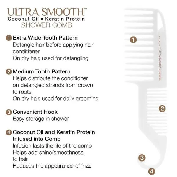 Cricket Ultra Smooth Coconut Shower Comb