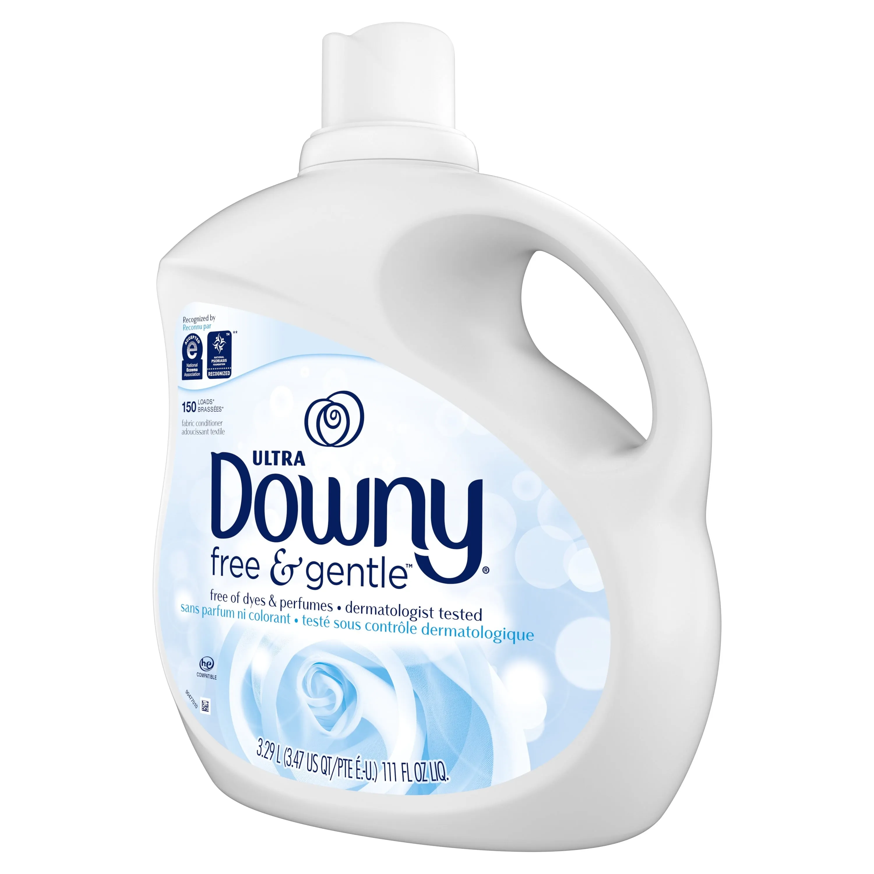 Downy Ultra Liquid Fabric Conditioner (Fabric Softener), Free & Gentle, 150 Loads 111 fl oz