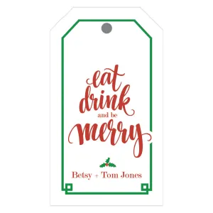 Eat, Drink and Be Merry Personalized Christmas Gift Tags