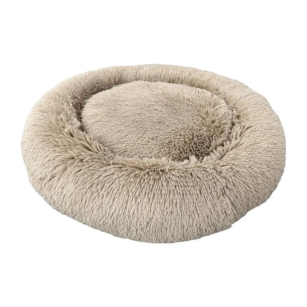 Ethical Pet Sleep Zone Luxe Round Faux Fur Taupe 22"