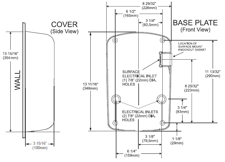 Excel Dryer ThinAir® TA-ABS Hand Dryer - White Surface Mounted ADA-Compliant High Speed Automatic