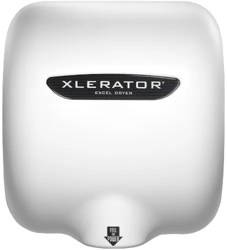 Excel Dryer XLERATOR® XL-BWH Hand Dryer with HEPA Filter - White BMC (Bulk Molded Compound) High Speed Automatic Surface-Mounted