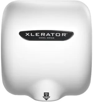 Excel Dryer XLERATOR® XL-BWH Hand Dryer with HEPA Filter - White BMC (Bulk Molded Compound) High Speed Automatic Surface-Mounted