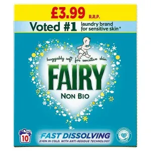 Fairy Non Bio Washing Powder 650g 10 Washes, Voted #1 for Sensitive Skin (Case of 6)