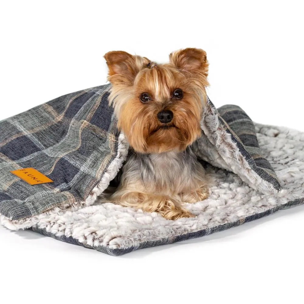 Fauna® Luxury Check Reversible Fleece Blanket 87x64cm