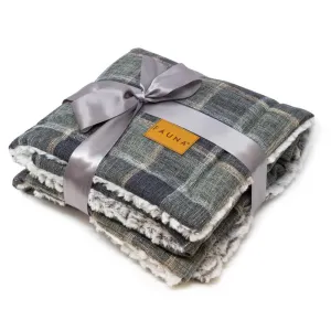 Fauna® Luxury Check Reversible Fleece Blanket 87x64cm