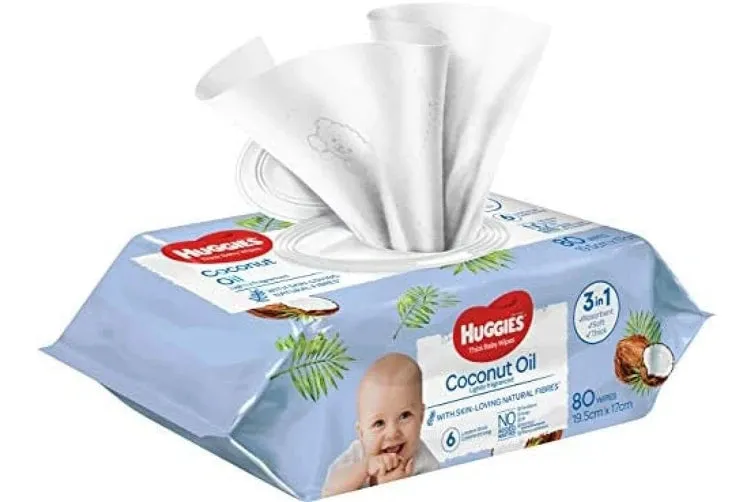 Huggies Baby Wipes Coconut Oil (80 Wipes)