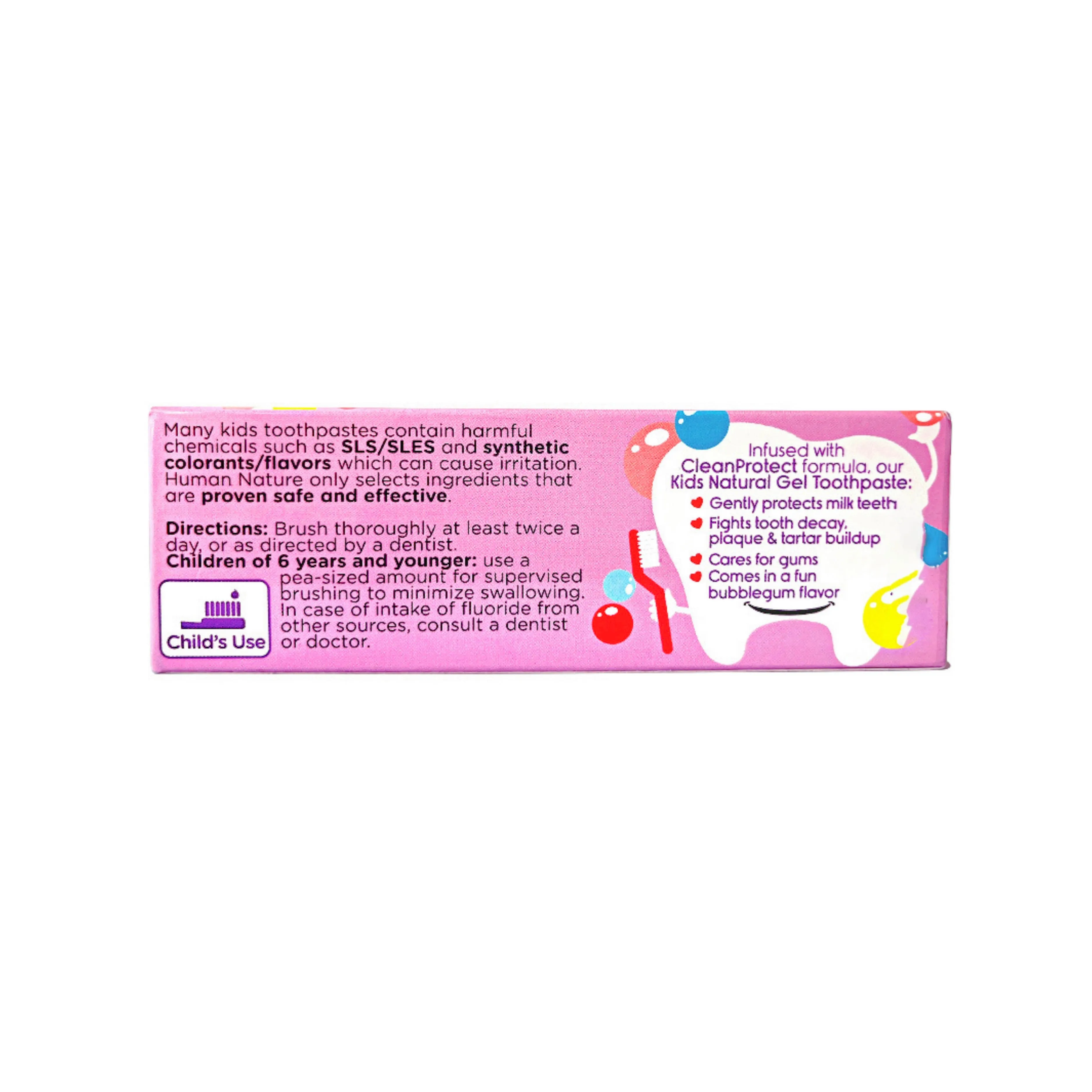 Human Nature Kids Natural Gel Toothpaste - Bubblegum