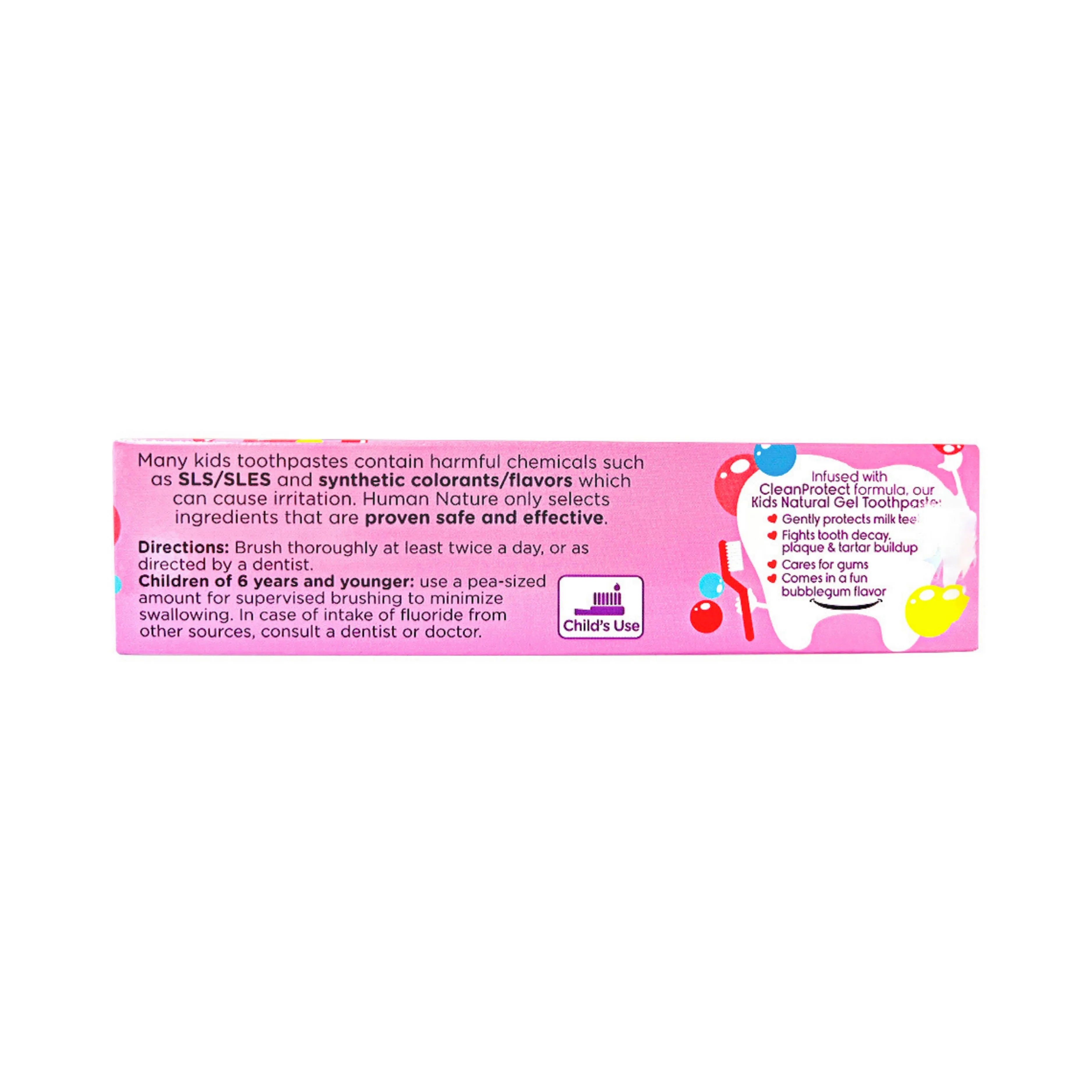 Human Nature Kids Natural Gel Toothpaste - Bubblegum