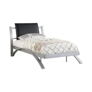 Leclair Twin Metal Bed Black And Silver - 300200T