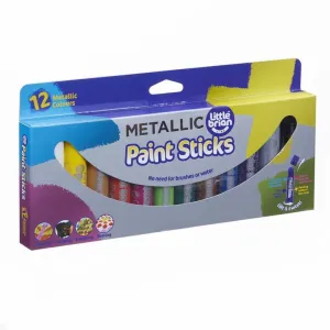 Little Brian Paint Sticks Metallic Colours 12 Pack