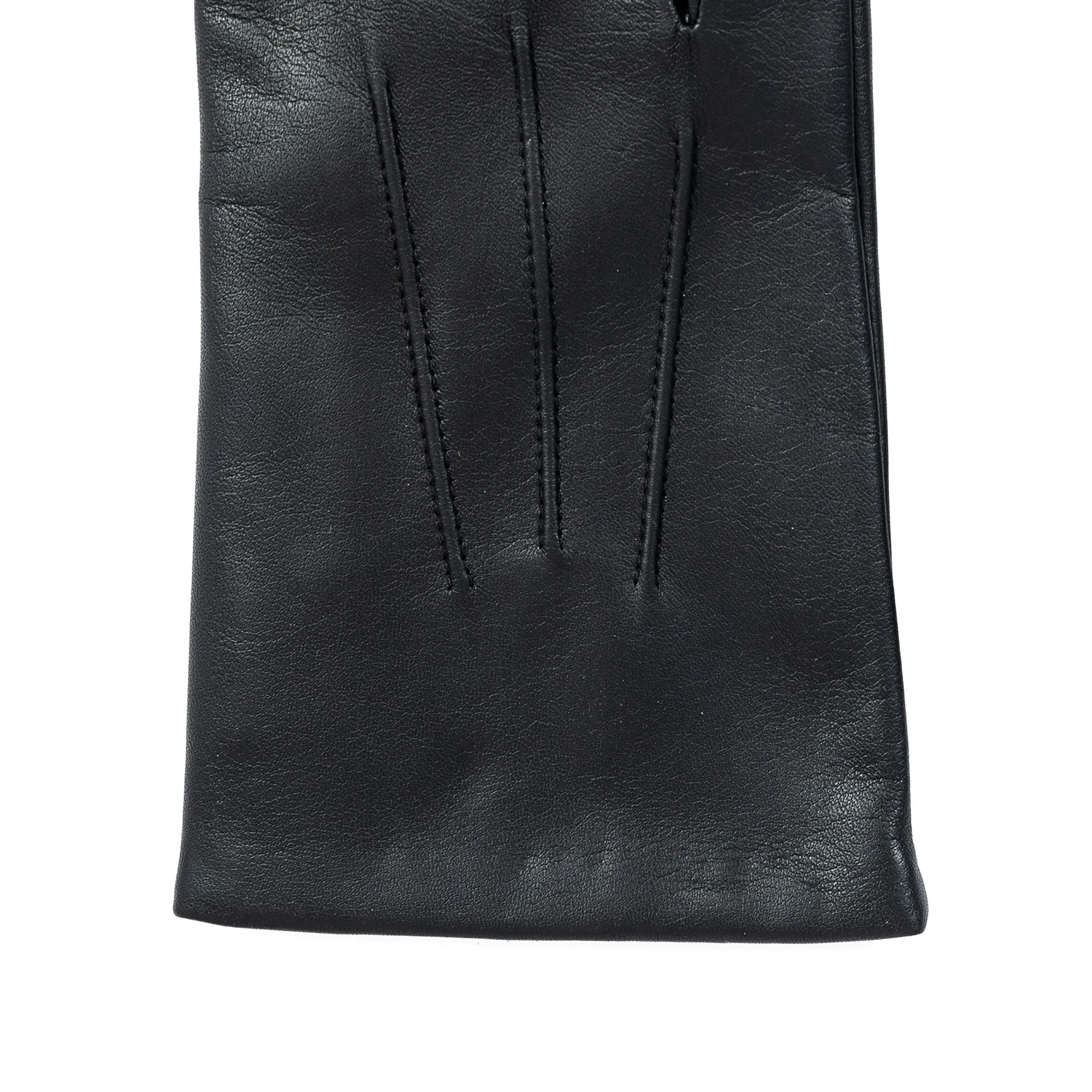 Men's Three-Point Cashmere-Lined Leather Gloves