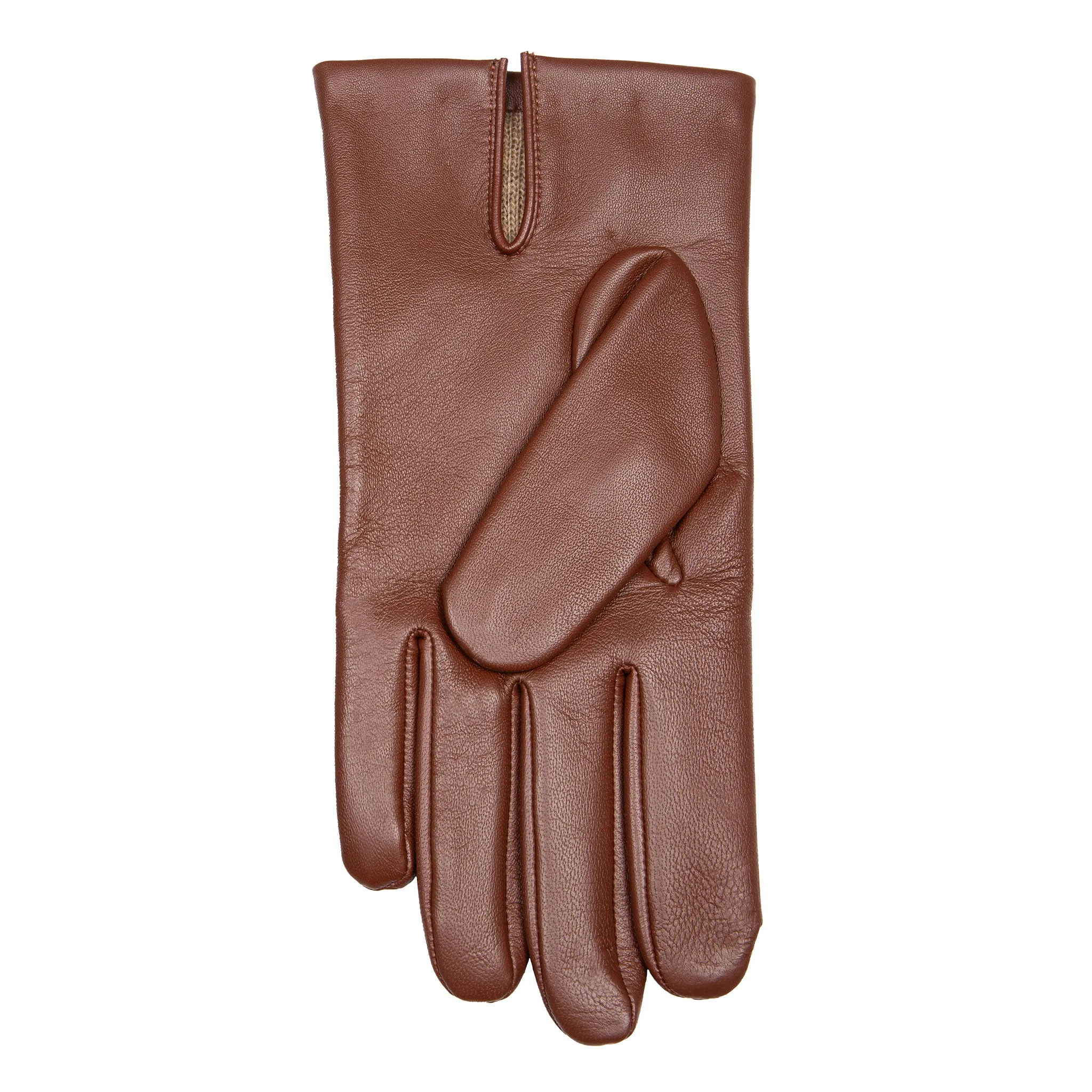 Men's Three-Point Cashmere-Lined Leather Gloves