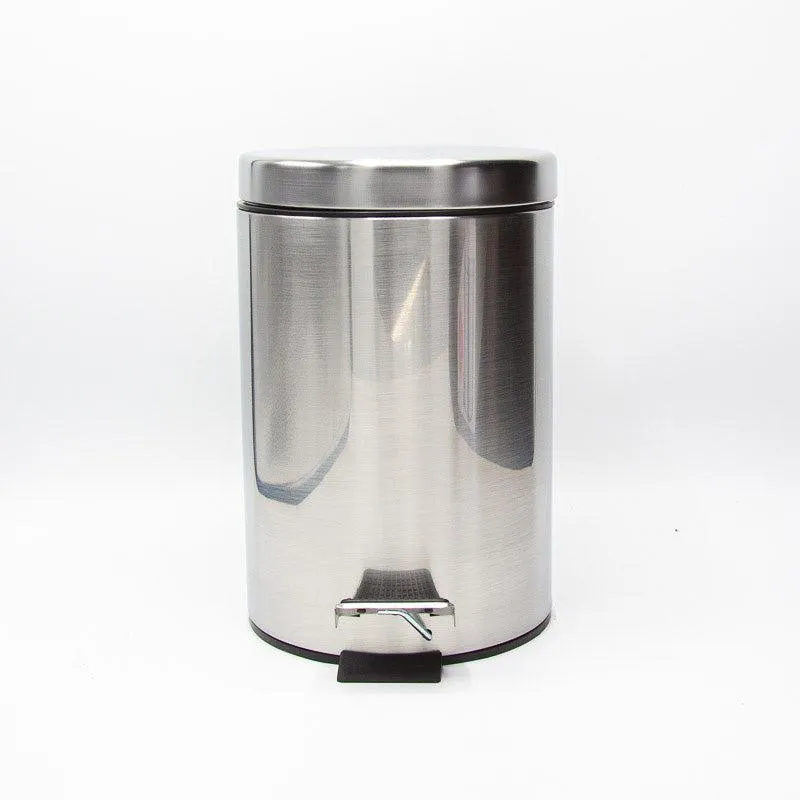 Moretti 3L Round Pedal Bin - Silver