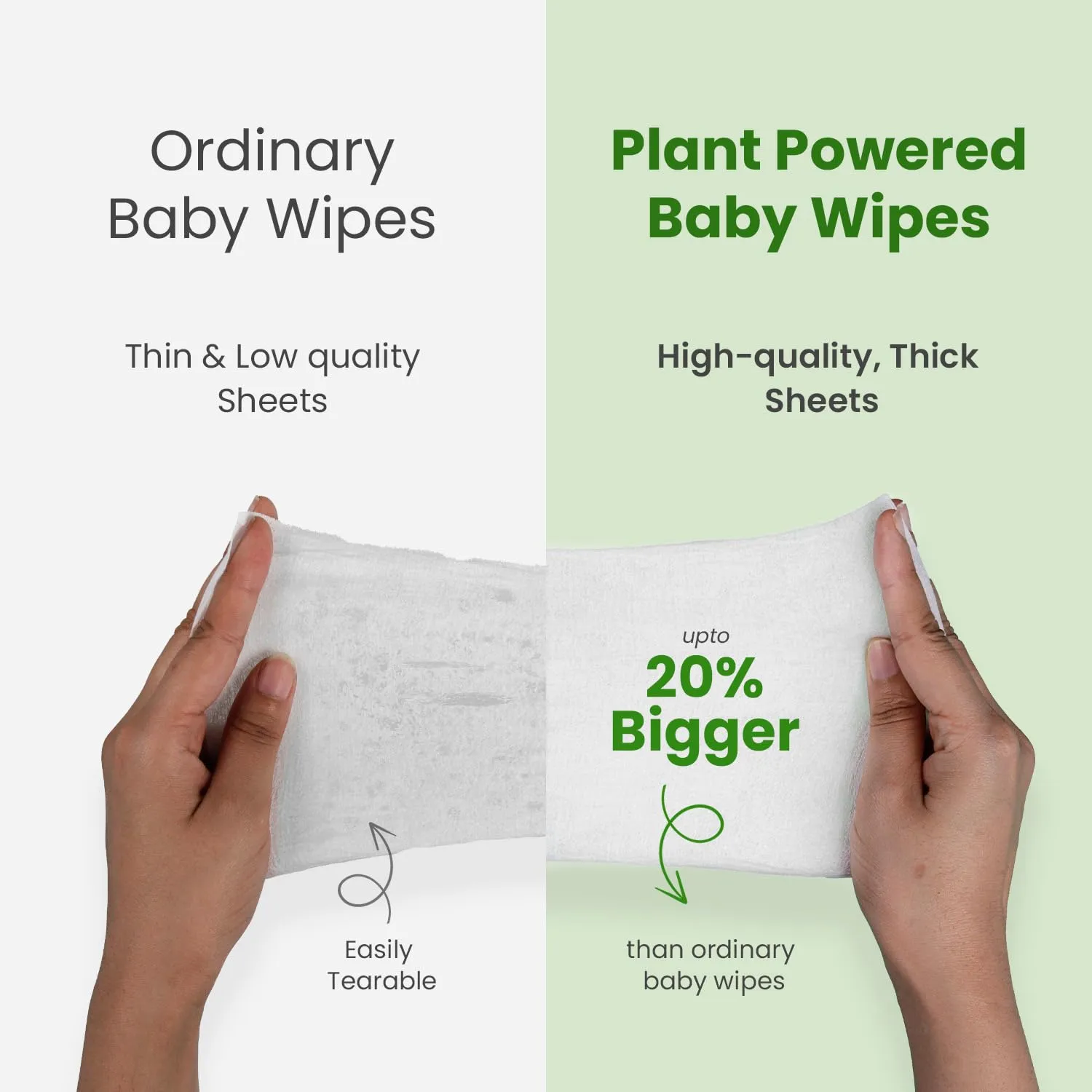 Mother Sparsh Natural Care Baby Wipes I 100% Plant Made Fabric From Forest Land | Fresh Cleanse (with Cucumber) Plant Powered Wet Wipes For Baby I Cotton Cloth Like Bigger Sheets | 60 Pcs (Pack of 2)