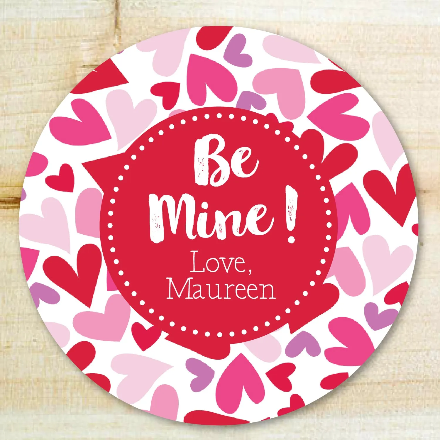 Multi Hearts Valentine's Day Gift Tag Sticker