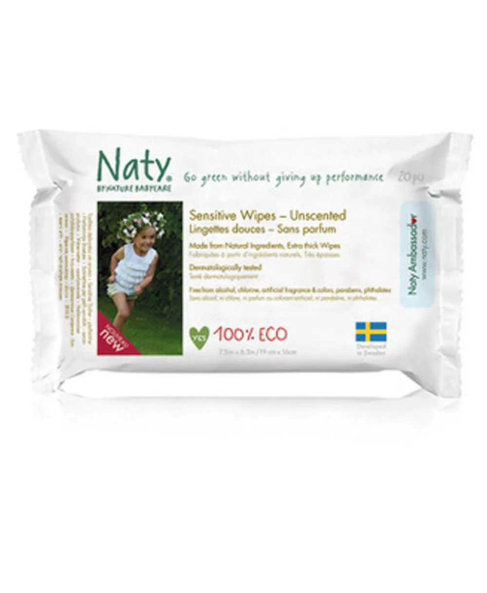 Naty Travel Pack Wipes- Unscented