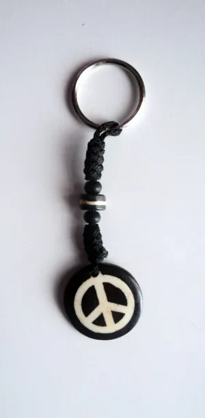 Peace Keychain Made of Bone