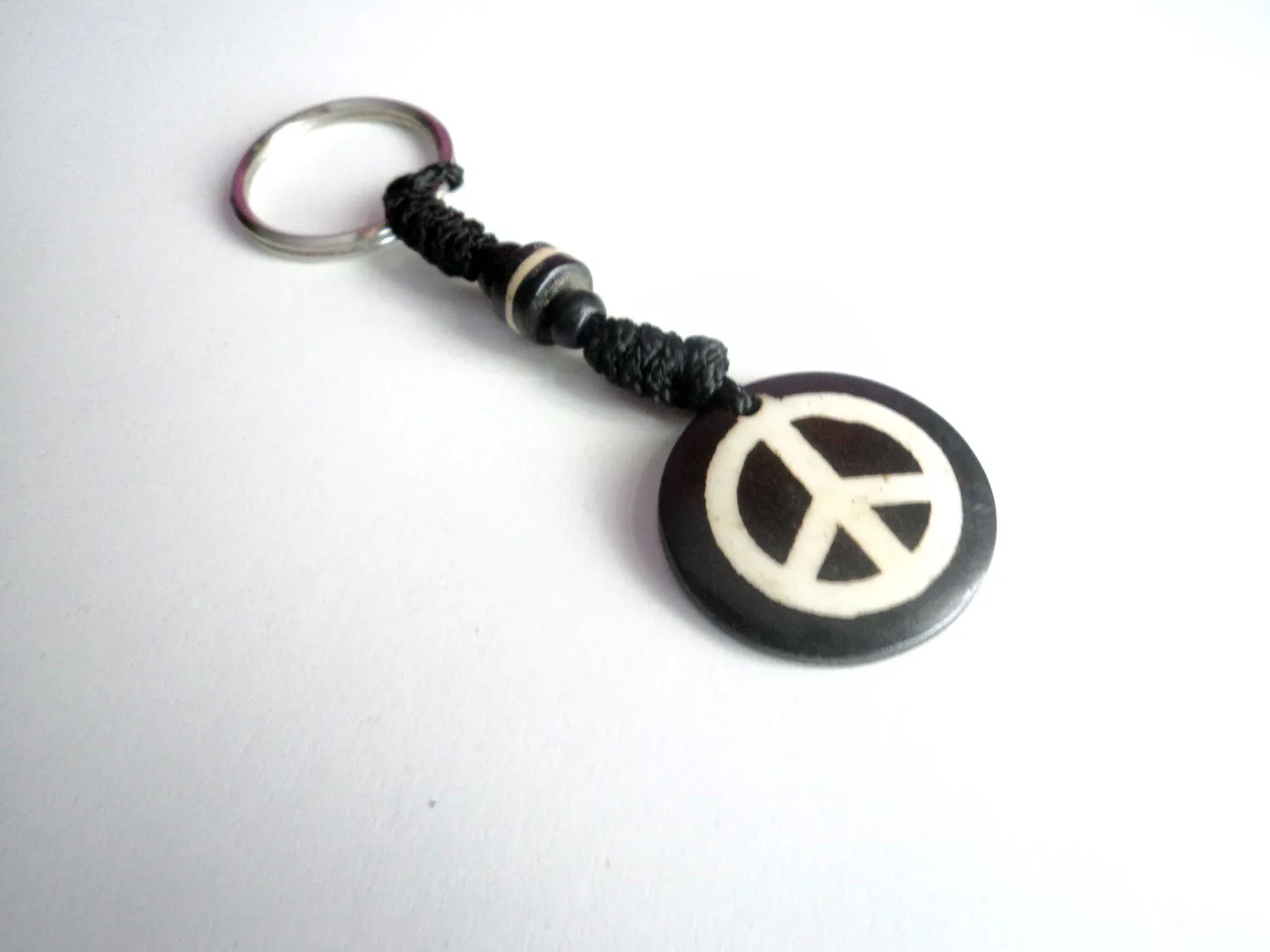 Peace Keychain Made of Bone