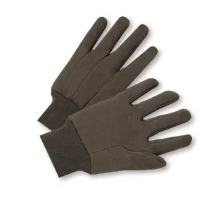 Radnor Men's Brown 9 Ounce 100% Cotton Jersey Gloves With Knitwrist