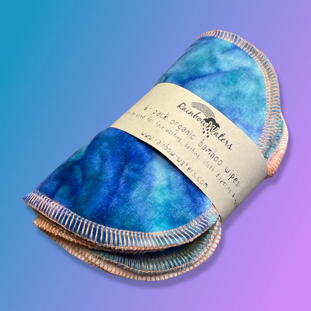 Rainbow Waters Tie Dye Organic Bamboo Wipes - Unicorn :: 6 pack