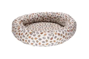 Round Pet Bed Cover - Paws Everywhere