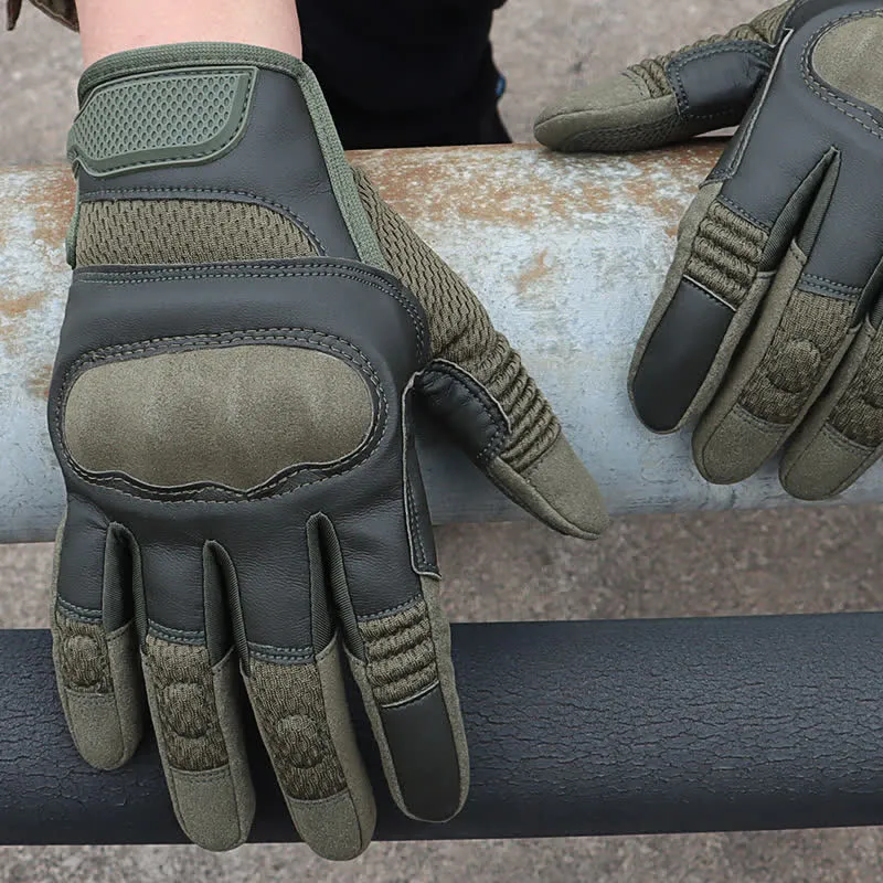 Rubber Hard Knuckle Touch Screen Tactical Gloves