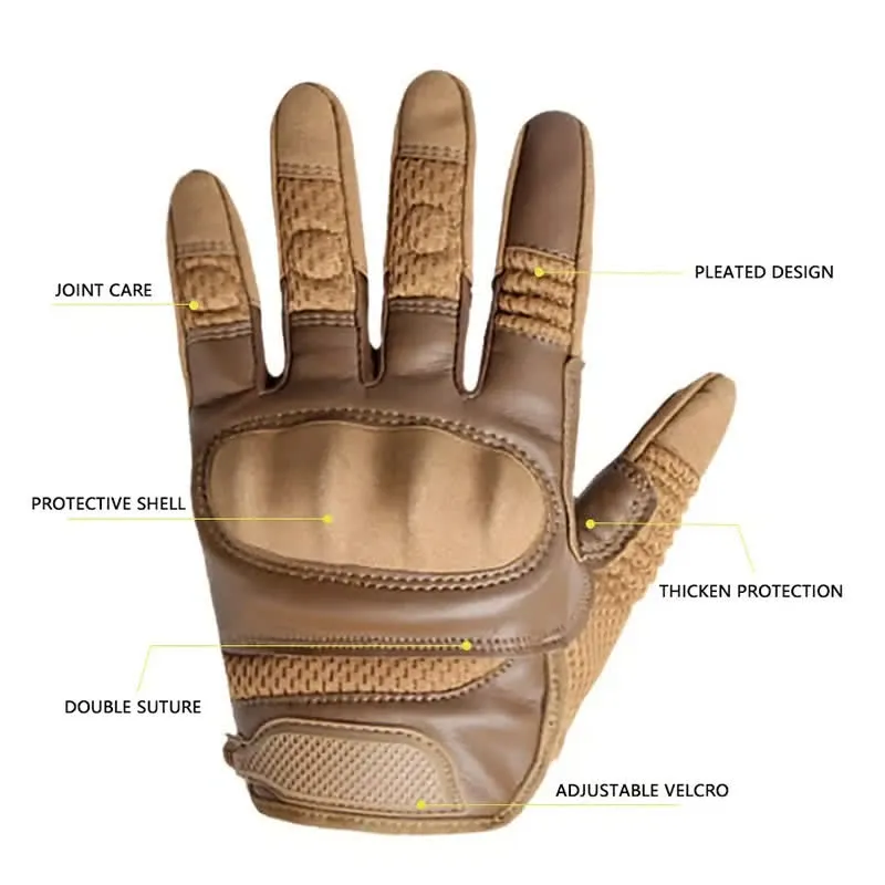 Rubber Hard Knuckle Touch Screen Tactical Gloves